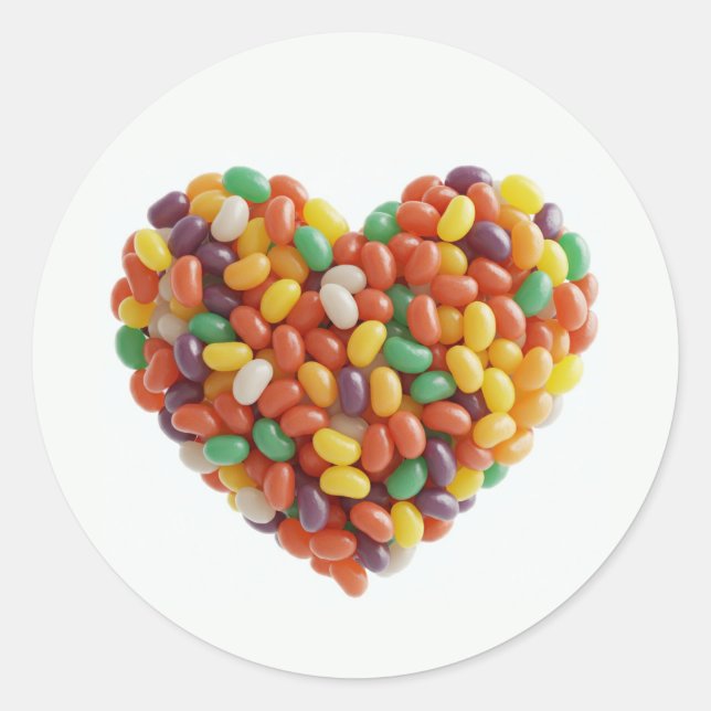 Sticker Rond Cœurs de Jellybeans (Devant)