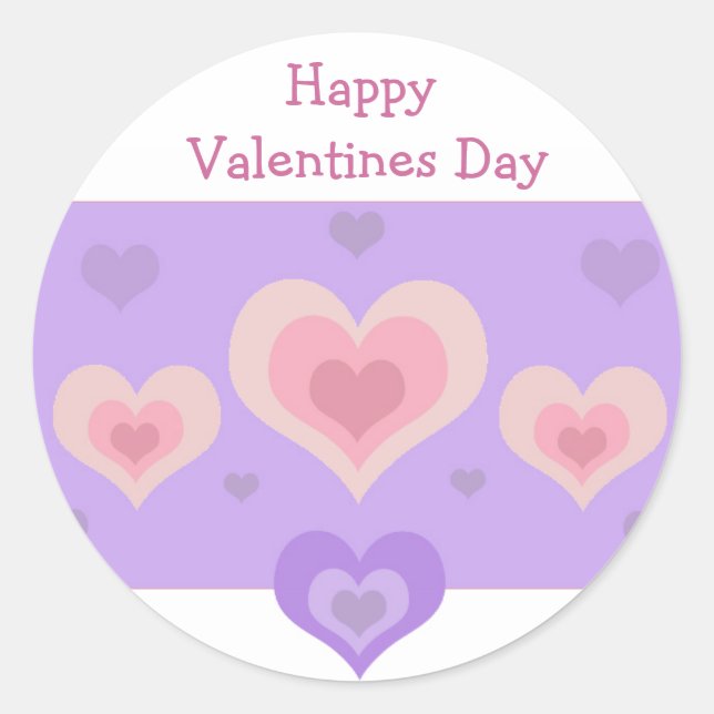 Sticker Rond Coeurs de la Saint Valentin (Devant)