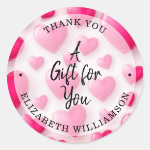 Sticker Rond Coeurs de Merci