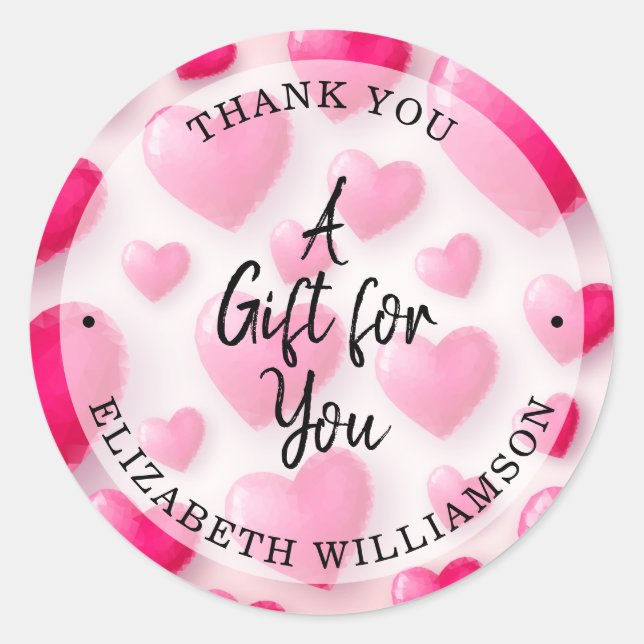 Sticker Rond Coeurs de Merci (Devant)