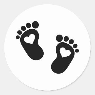 Sticker Rond Coeurs de pieds nus