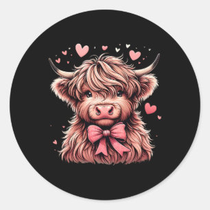 Sticker Rond Cœurs de vache pour la Saint-Valentin