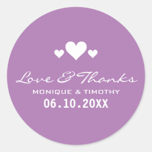 Sticker Rond Coeurs doux Mariage pourpre doux
