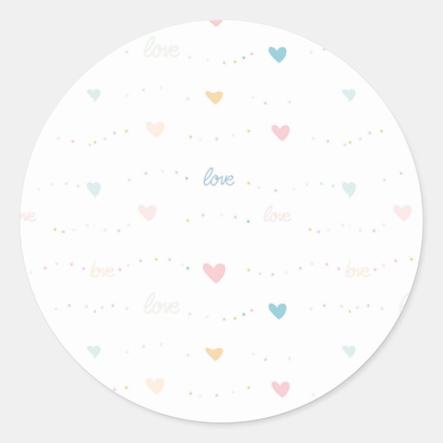Sticker Rond Coeurs et amour (Devant)