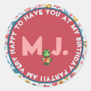 Sticker Rond Coeurs et fleurs de rayonne personnalisables