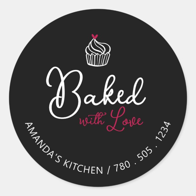 Sticker Rond Coeurs mignons simples cuits à l'aide de l'autocol (Devant)