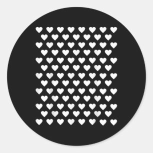 Sticker Rond Coeurs minuscules blanc Polka Dot Motif mignon Val