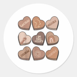 Sticker Rond Coeurs Mois de l'histoire des Noirs V jour Saint-V