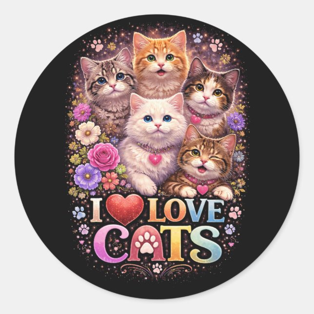 Sticker Rond Cœurs Parfaits Minuscules (Devant)
