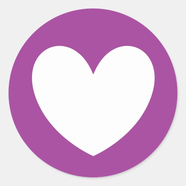 Sticker Rond Coeurs polka blanc sur violet (Devant)