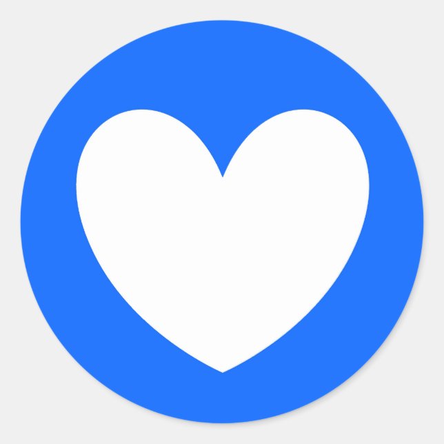 Sticker Rond Coeurs polka blancs sur bleu (Devant)