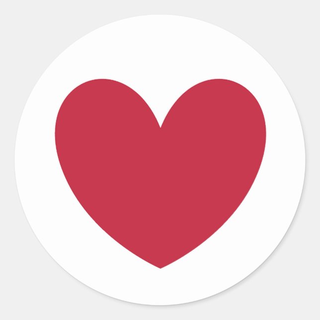 Sticker Rond Coeurs polka rouge sur blanc (Devant)