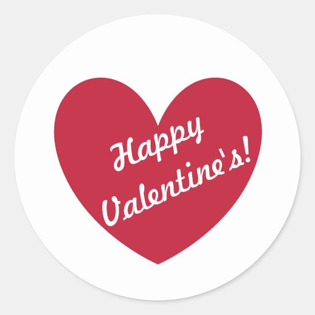 Sticker Rond Coeurs polka rouge sur blanc (Devant)