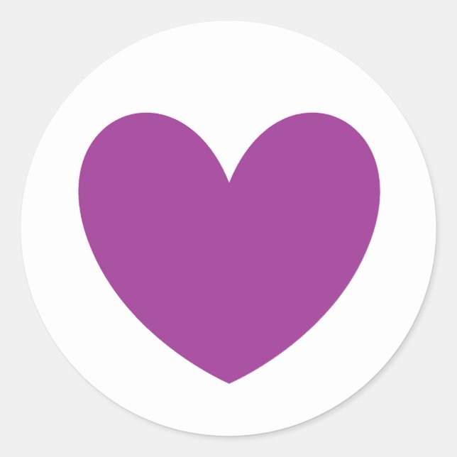 Sticker Rond Coeurs polka violet sur blanc (Devant)