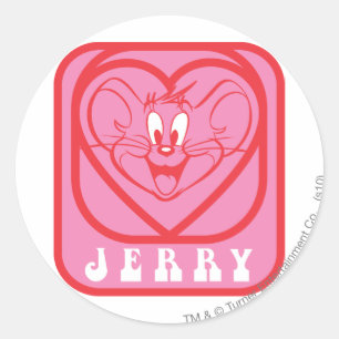 Sticker Rond Coeurs roses Jerry