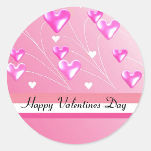 Sticker Rond Cœurs roses pour la Saint-Valentin