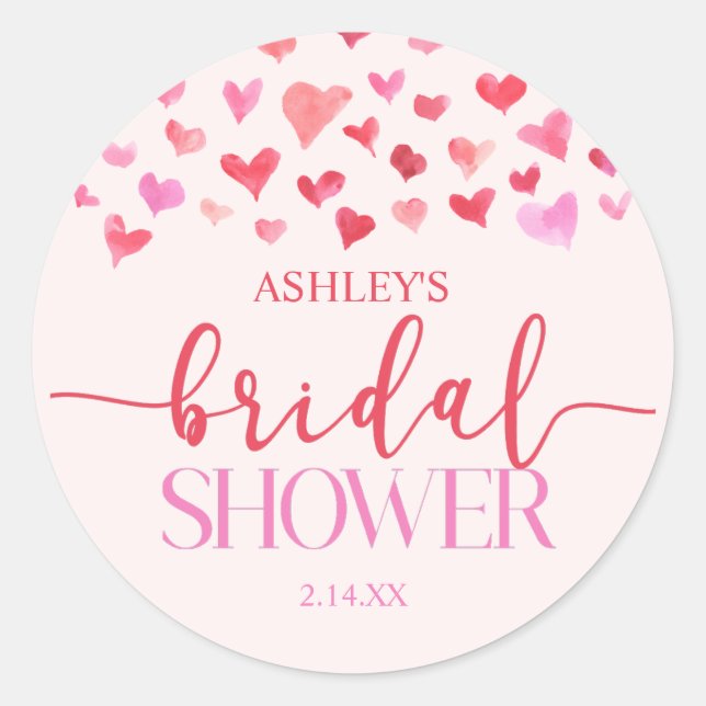 Sticker Rond Cœurs roses rouges pour la Saint-Valentin enterrem (Devant)