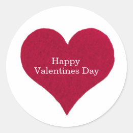 Sticker Rond Coeurs rouges Joyeux Valentines jour