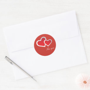 Sticker Rond Coeurs rouges Pour vous ... Personnalisez