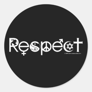 Sticker Rond Coexister avec le respect - Paix et la tolérance