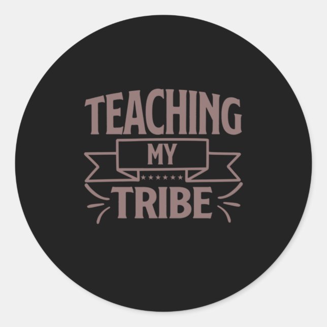 Sticker Rond Coffee Art Enseigner Ma Tribu (Devant)