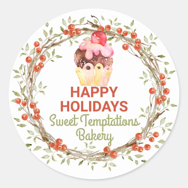 Sticker Rond Coffret de Noël (Devant)