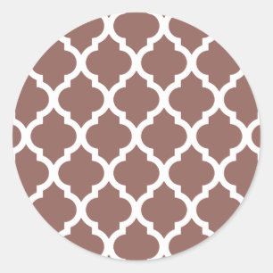 Sticker Rond Cognac Trellis Brown Marocain