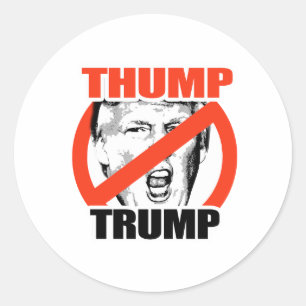 Sticker Rond Cogne Trump - Anti-Trump