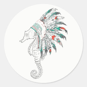 Sticker Rond coiffe d'hippocampe