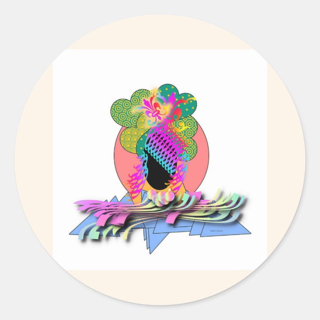 Sticker Rond Coiffe habillée  (Devant)
