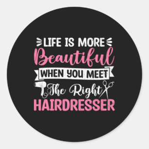 Sticker Rond Coiffeur droit Stylo coiffeur Barber Expert