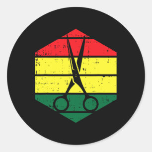 Sticker Rond Coiffeur Junetten Blm Noir Histoire Hairdres