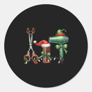 Sticker Rond Coiffeur Noël Coiffeuse licenciée Hairas