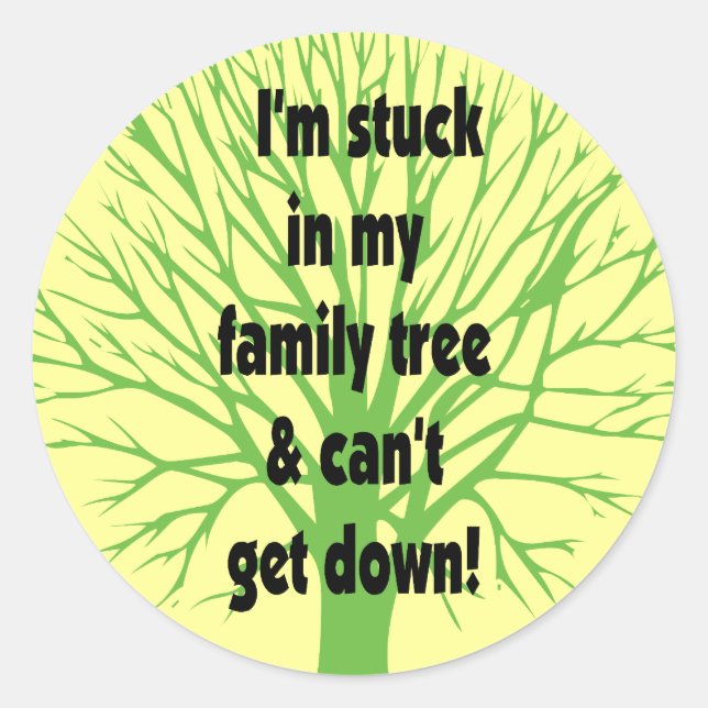 Sticker Rond Coincé Dans Mon Arbre Familial (Devant)