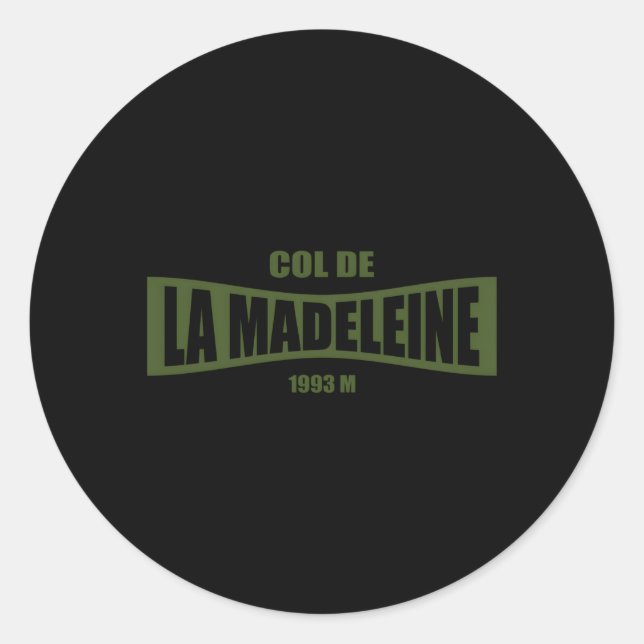 Sticker Rond Col De La Madeleine Vélo À Vélo (Devant)