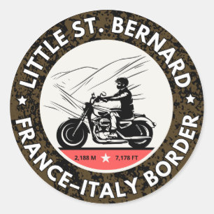 Sticker Rond Col du Petit-Saint-Bernard moto français italie Al