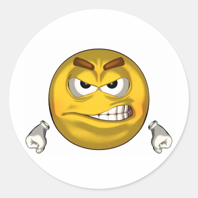 Sticker Rond Colère - toon (Devant)