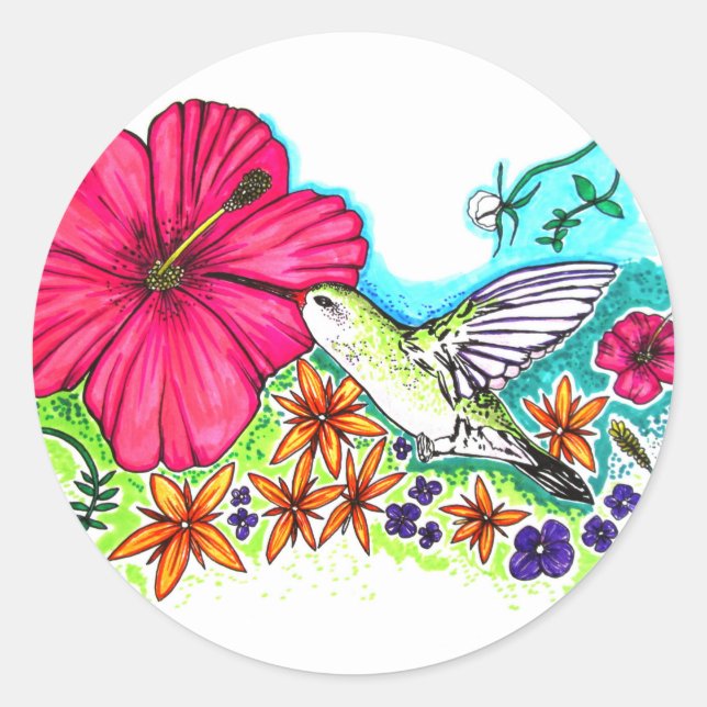 Sticker Rond Colibri (Devant)