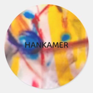 Sticker Rond Colibri Abstrait Jeff Hankamer Artjunkhaus Art