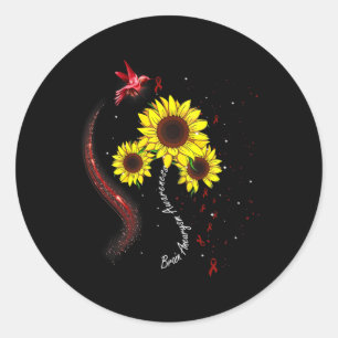 Sticker Rond Colibri Bourgogne Tournesol Anévrisme Cérébral Sen