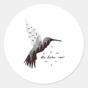 Sticker Rond Colibri de la forêt
