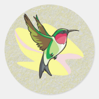 Sticker Rond Colibri en vol sur Arrière - plan texturé