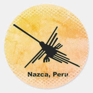 Sticker Rond Colibri Nazca Geoglyph, Pérou