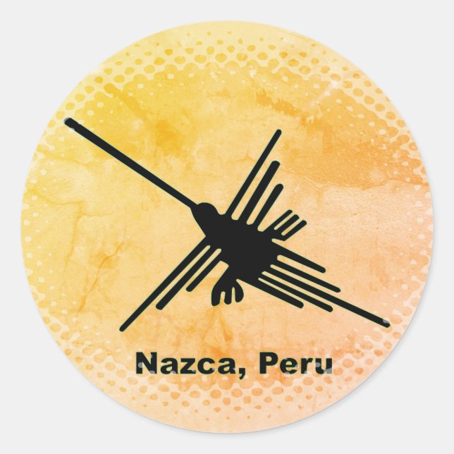 Sticker Rond Colibri Nazca Geoglyph, Pérou (Devant)