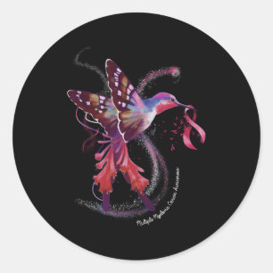 Sticker Rond Colibri Ruban multiple Myélome multiple Cancer Awa