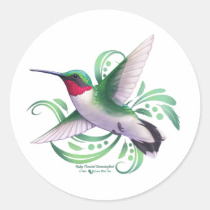 Sticker Rond Colibri Ruby Throsé