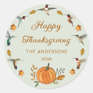 Sticker Rond Colibri Thanksgiving