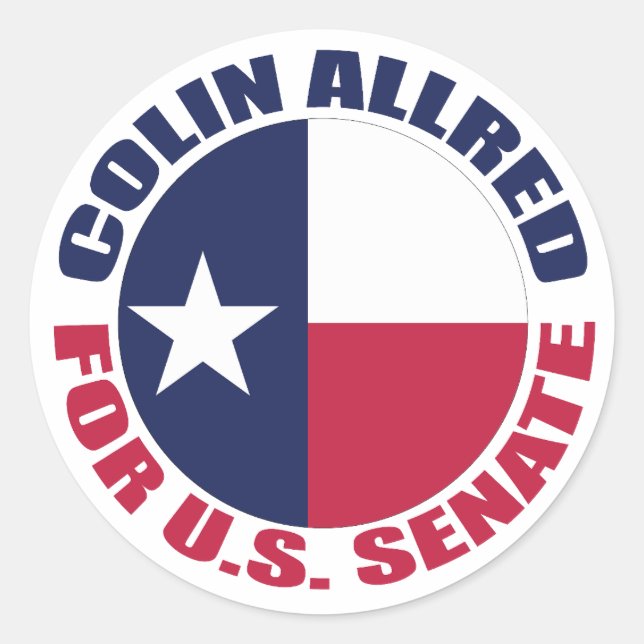 Sticker Rond Colin Allred pour l'élection du Sénat américain de (Devant)