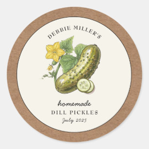 Sticker Rond Colis vintage à collage Bordure papier Kraft