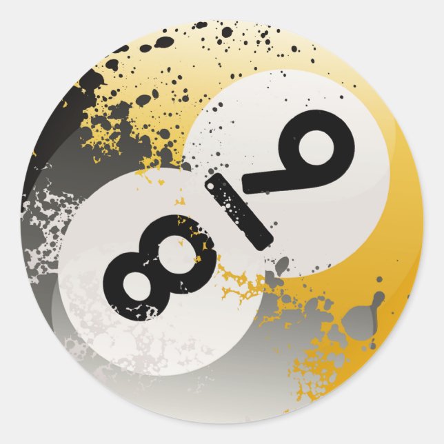 Sticker Rond Collage de boules 8 et 9 (Devant)